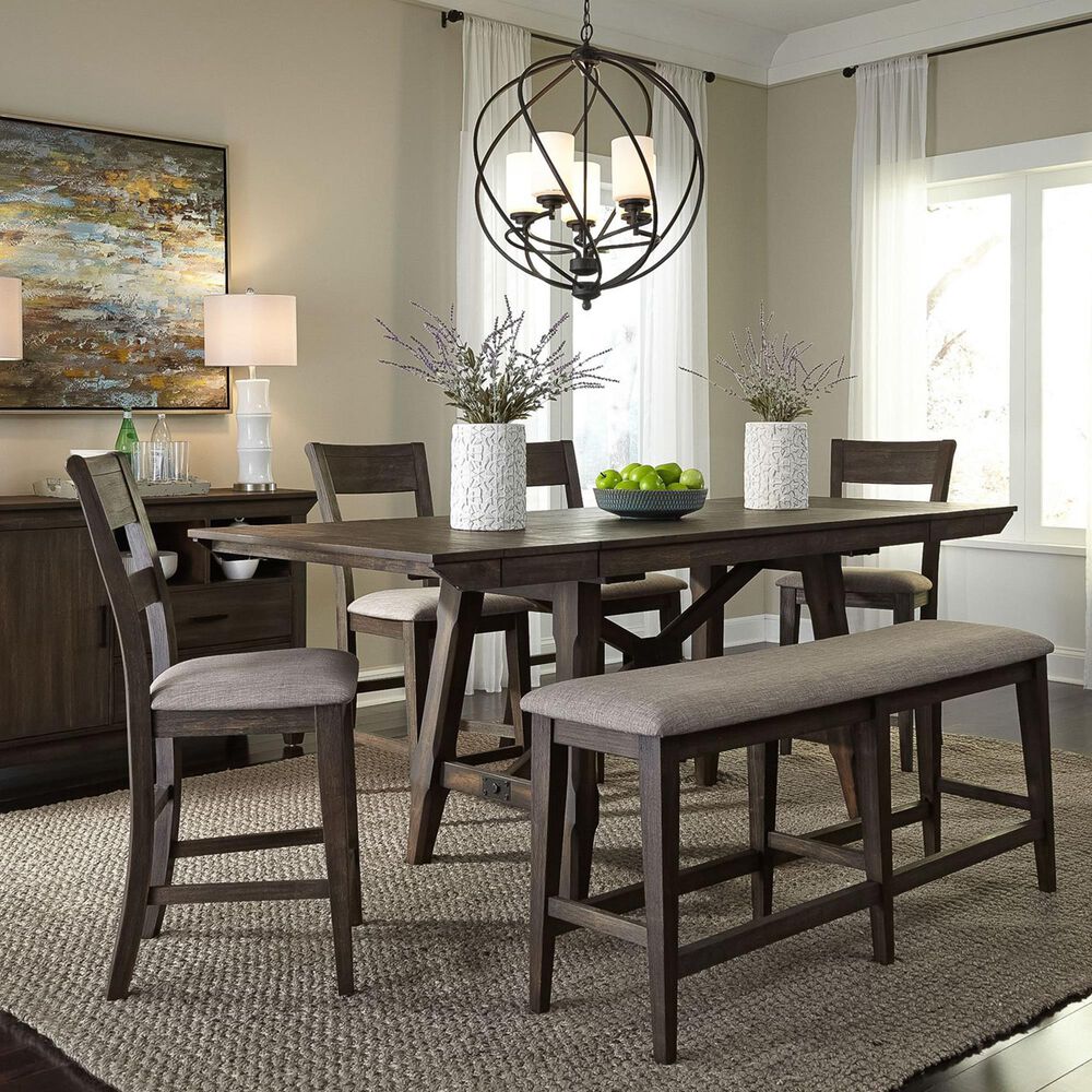 Belle Furnishings Double Bridge Counter Height Chair in Dark Brown &#40;Set of 2&#41;, , large