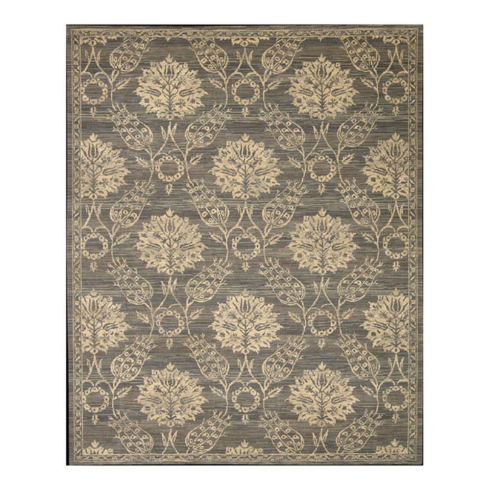Nourison Silk Elements SKE31 8"6" x 11"6" Graphite Area Rug, , large