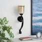 Maple and Jade 27" Handmade Pillar Scroll Indoor/Outdoor Wall Sconce in Matte Black and Clear, , large