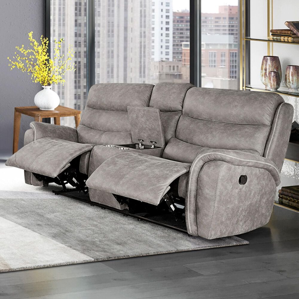 New Heritage Design Kamari Manual Reclining Loveseat in Gray, , large