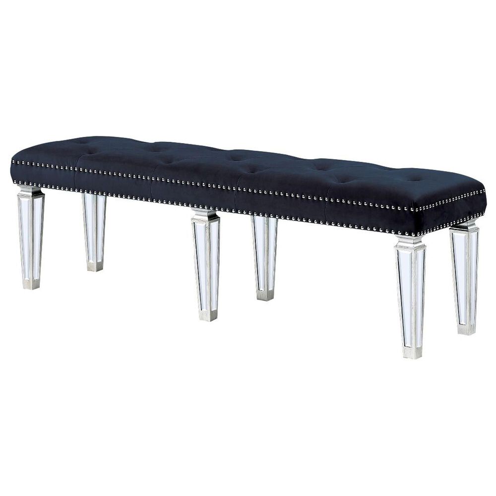 Gunnison Co. Bench with Black Velvet Cushion in Mirrored, , large