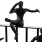 Maple and Jade 10" Human with Rectangular Frame Sculpture in Ebony Black, , large
