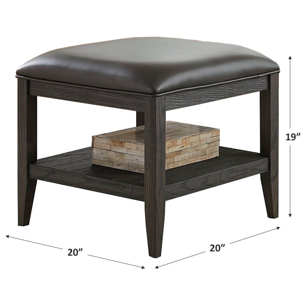 Null Manhattan Bunching Ottoman in Black, , large