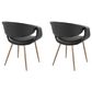 LumiSource Curvo Arm Chair with Black Faux Leather Cushion in Antique Copper (Set of 2), , large