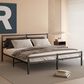 Hearth and Haven King Platform Bed with Sturdy Metal Frame and Headboard in Black, , large