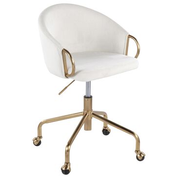 Lumisource Claire Task Chair with Cream Cushion, , large