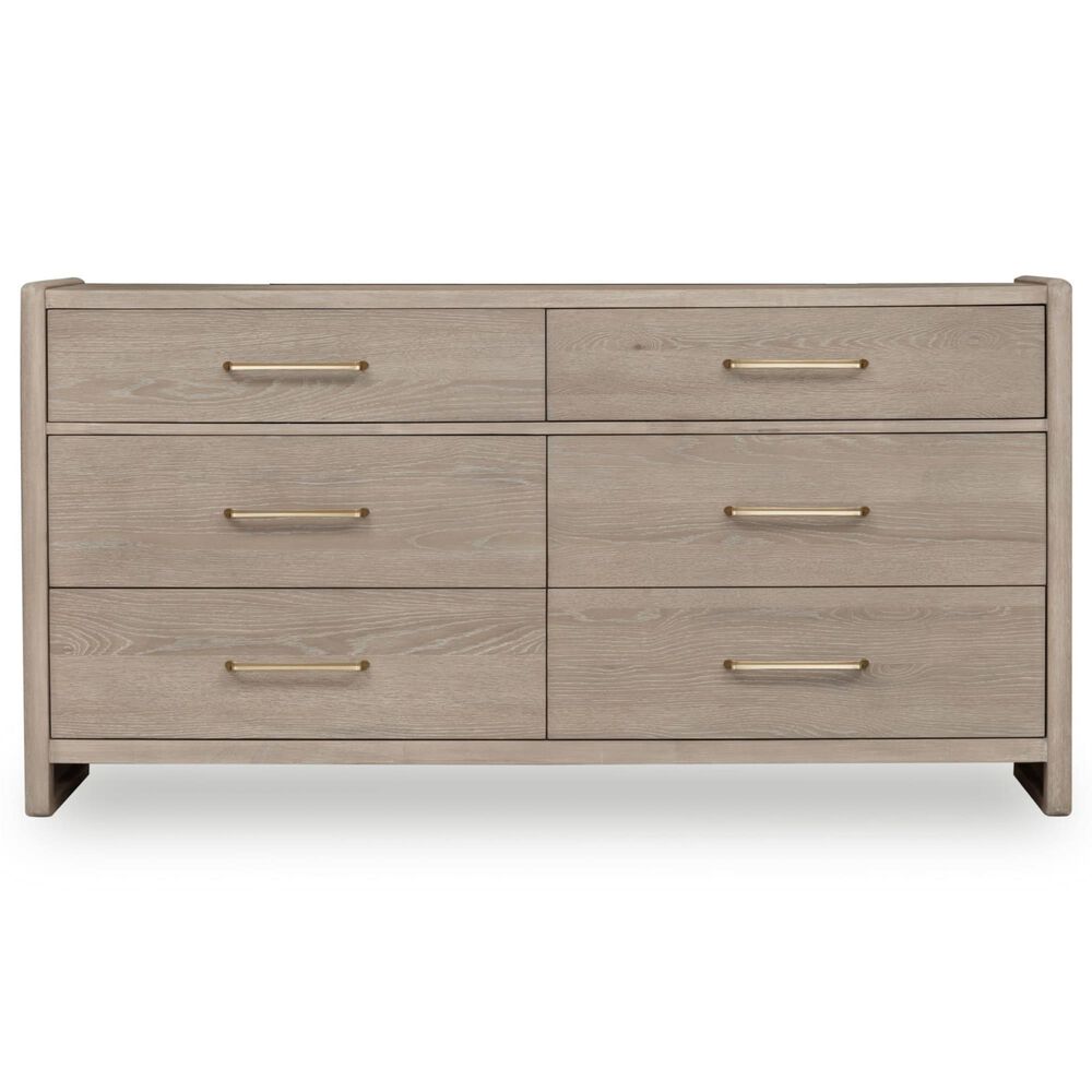 Urban Home Gardenia 6-Drawer Oak Wood Dresser in Chai, , large