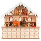The Gerson Company Lighted Laser Cut Wood Holiday Scene Advent Calendar in Multicolor, , large