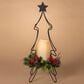 The Gerson Company 19.6" Christmas Tree Metal Candle Holder with LED Candle in Black, Green and Red, , large