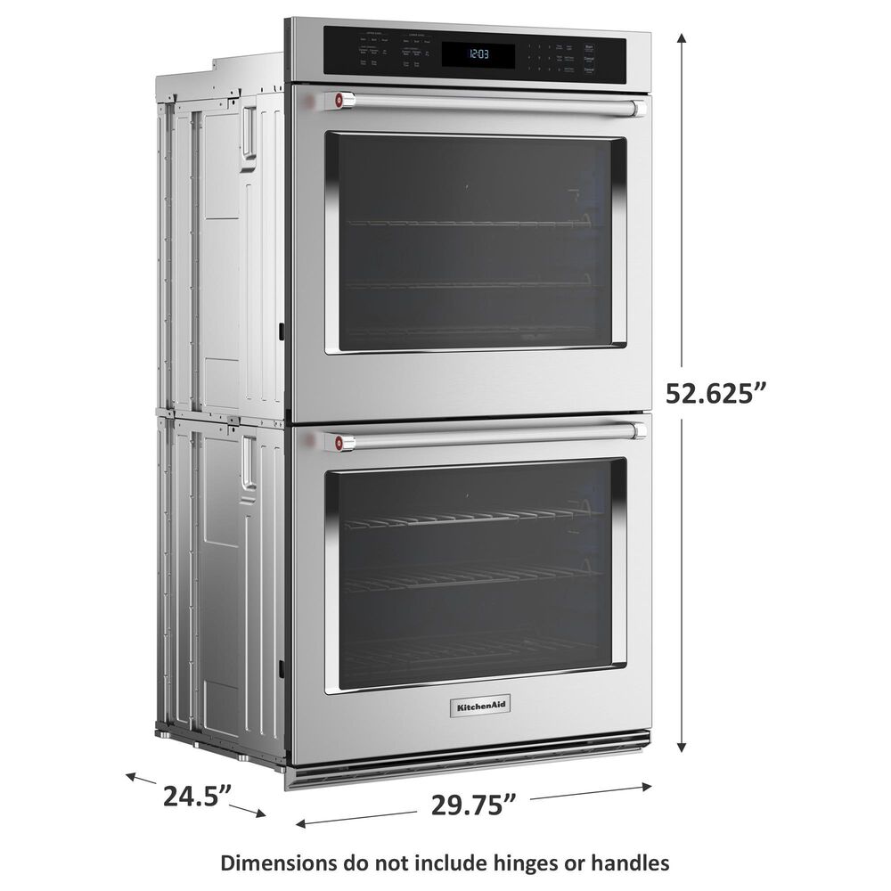 KitchenAid 30&quot; Double Electric Wall Oven with Air Fry Mode in PrintShield Stainless Steel, , large