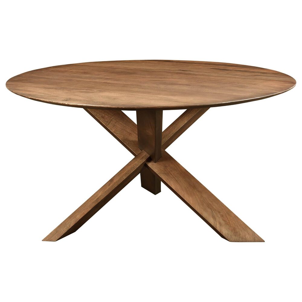 LH Imports Arcadia Round Dining Table in Medium Teak, , large