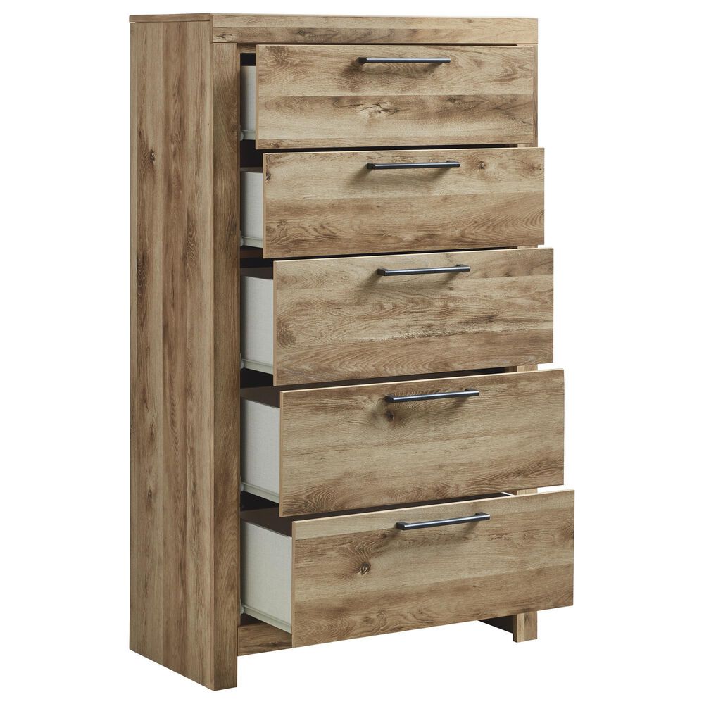 Ashley Hyanna 5-Piece King Bedroom Set in Golden Rustic, , large