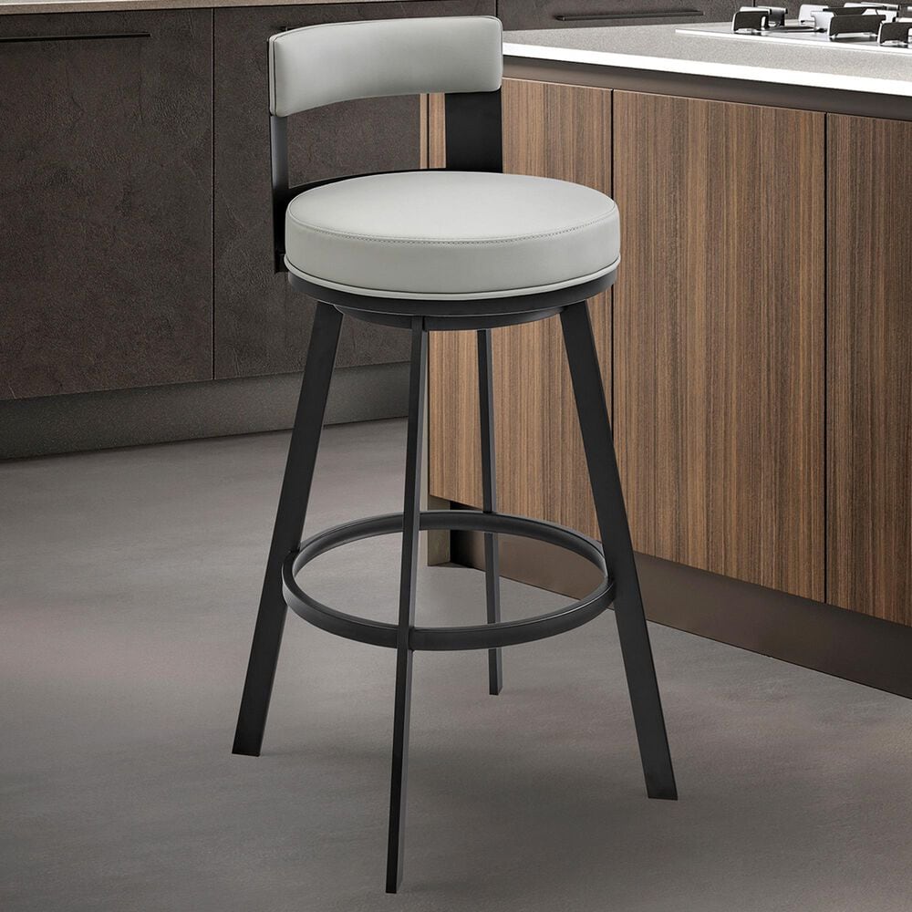 Blue River Flynn 26&quot; Swivel Counter Stool in Black, , large