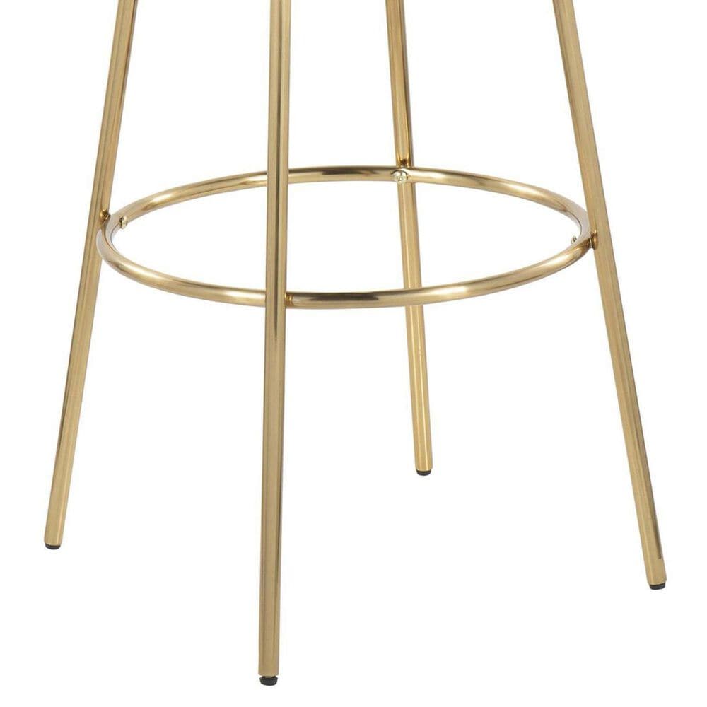 LumiSource Cinch 30" Swivel Barstool with Cream Upholstery in Gold (Set of 2), , large