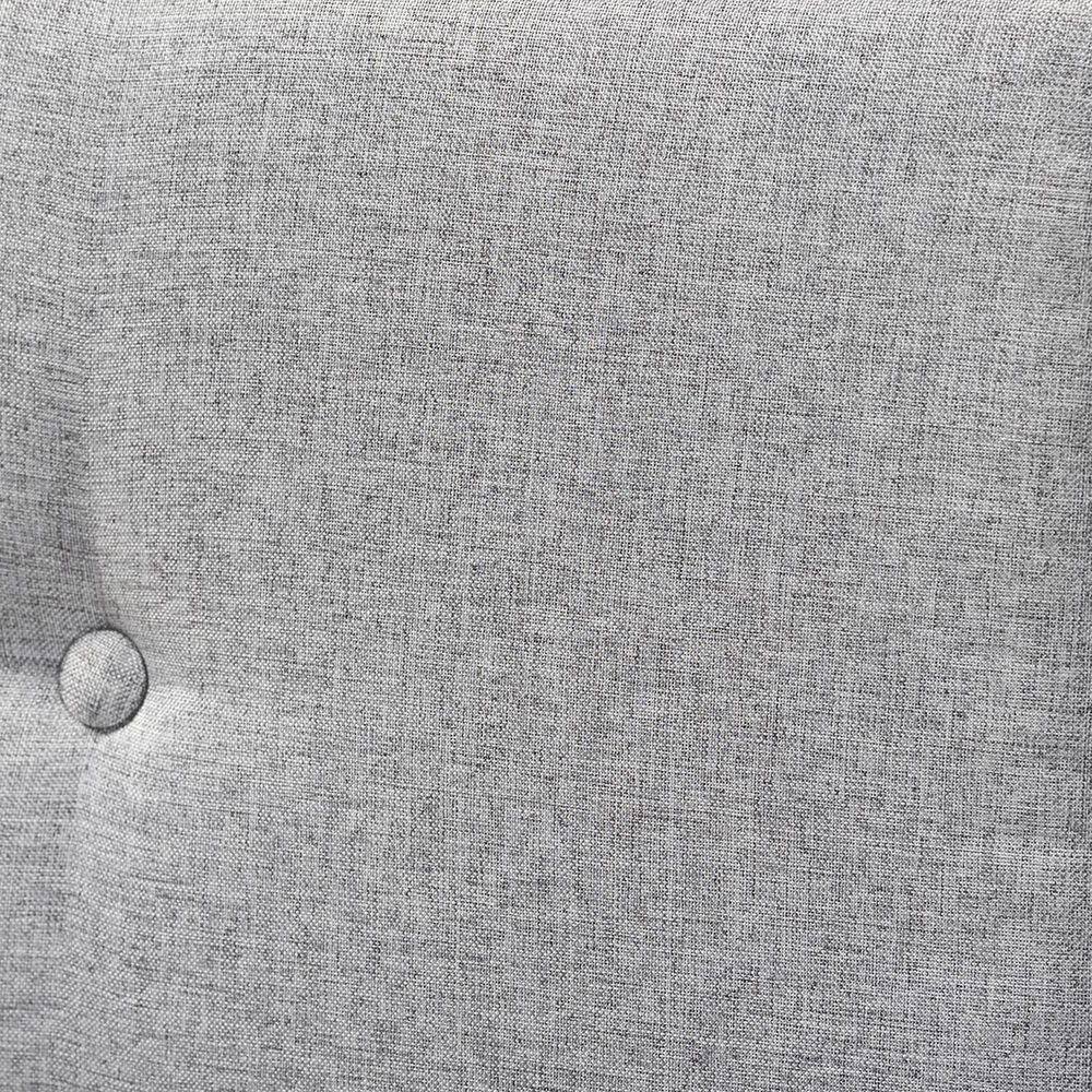 Baxton Studio Sarine Full Panel Headboard with Light Grey Upholstered in Walnut Brown, , large