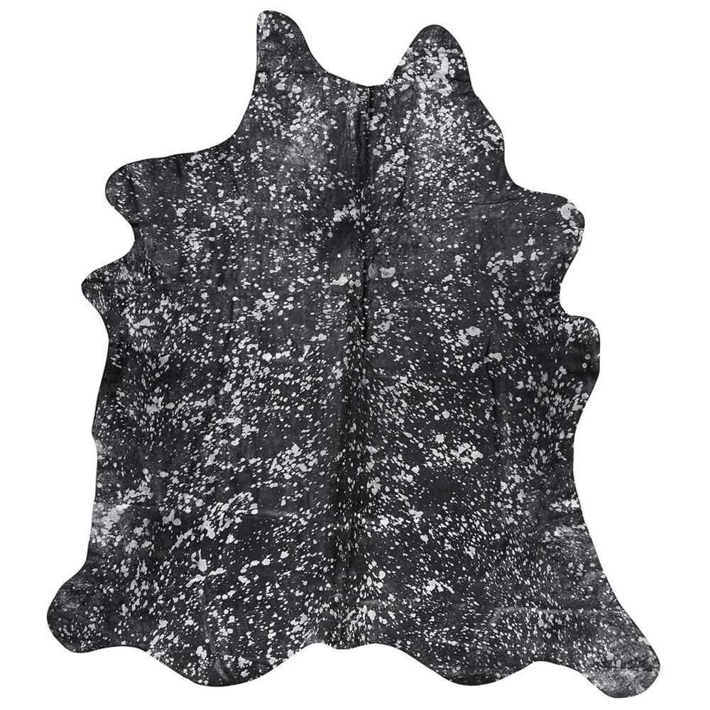 Nourison Couture BR100 5" x 8" Black and Silver Hide Area Rug, , large