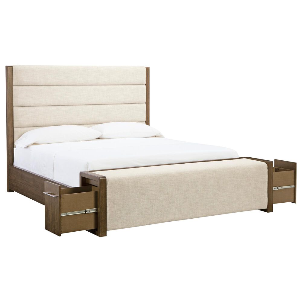 Ashley Marxmore 4 Piece Queen Upholstered Storage Bedroom Set in Brown, , large