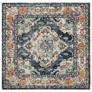 Safavieh Monaco MNC243N-5SQ 5" Square Navy/Light Blue Area Rug, , large