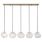 Uttermost Geodesic 5-Light Linear Pendant in Antique Brass and Black, , large