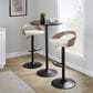 LumiSource Grotto Swivel Barstool with Oat Fabric Upholstery in Black and Whitewashed (Set of 2), , large