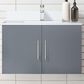 Lexora Home Geneva 30" Single Bathroom Vanity in Dark Grey with 2 cm White Cultured Marble Top and Rectangular Sink, , large