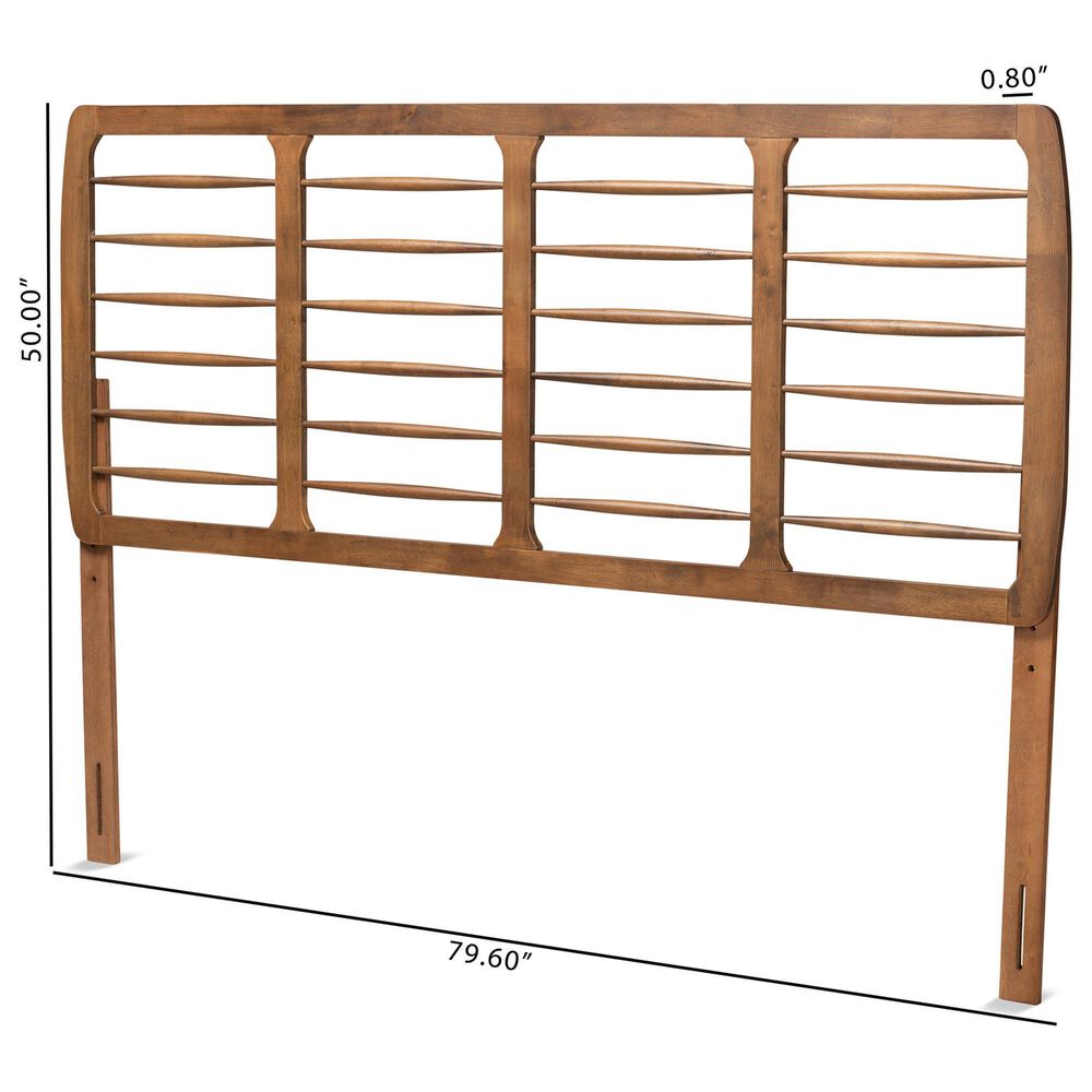 Baxton Studio Carolyn King Slat Headboard in Ash Walnut, , large