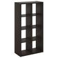 HOMLUX 8-Cube Reversible Open Back Bookshelf in Dark Oak, , large