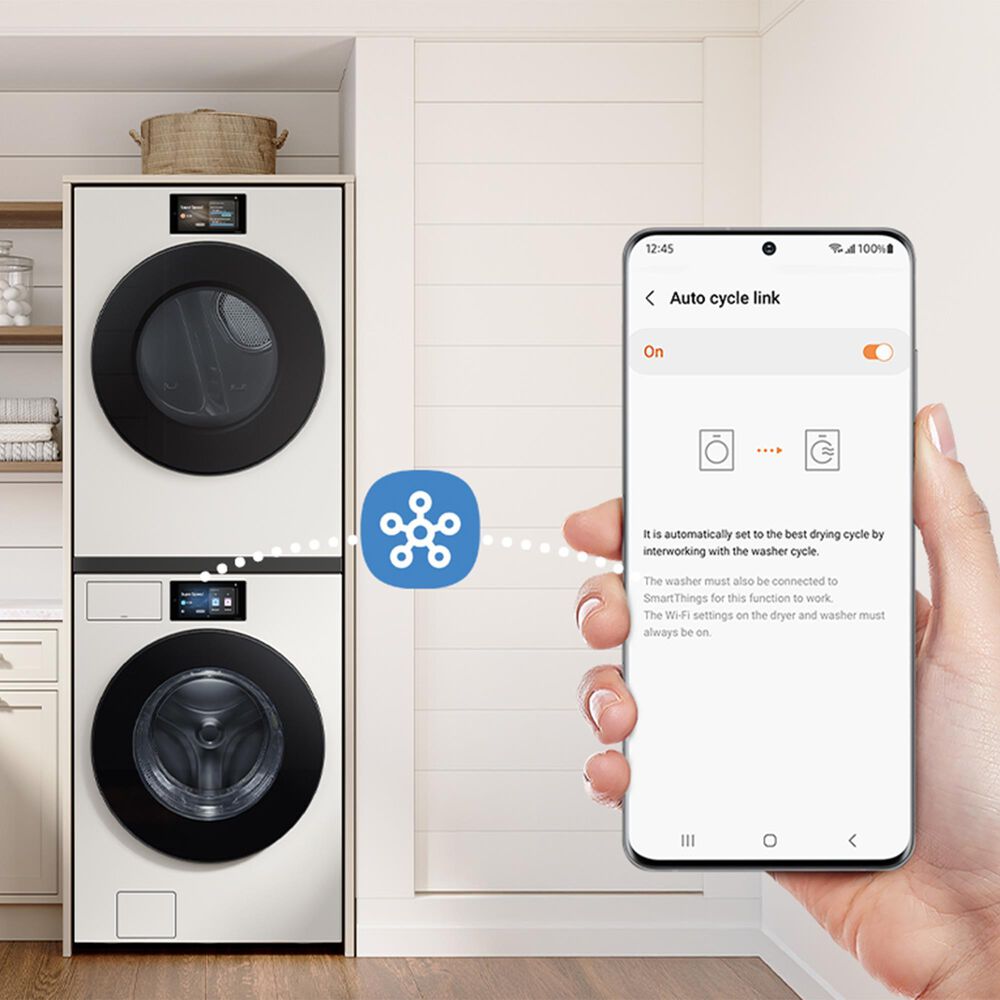 Samsung Bespoke 7.6 Cu. Ft. Ultra Capacity Front Load Electric Dryer with AI Home and AI OptiDry+ in Ivory, , large