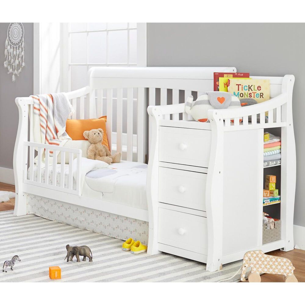 Sorelle Furniture Princeton Elite 4- In- 1 Convertible Crib and Changer in White, , large