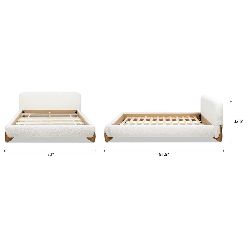 Jennifer Taylor Home Alpine Puffy Modern Queen Platform Bed in Ivory White, , large