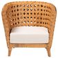 Baxton Studio Daiwa Accent Chair with Light Honey Rattan in White, , large