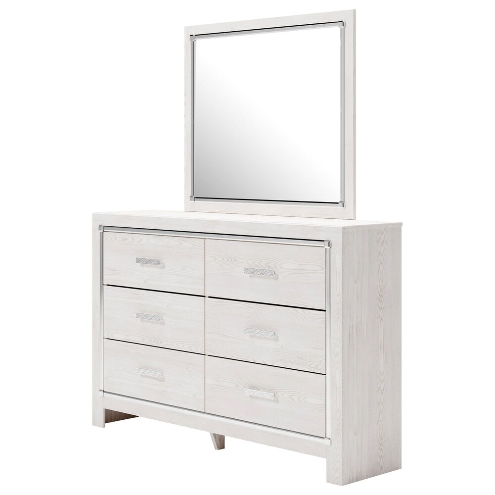 Ashley Altyra 6 Drawer Dresser and Mirror in White, , large