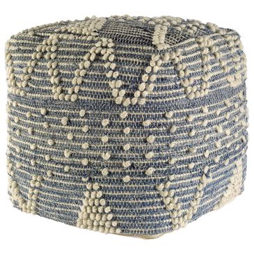 Mercana Rofi Pouf in Denim and Ivory, , large