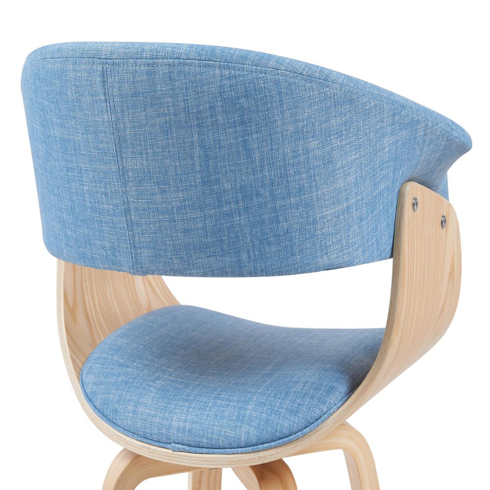 Armen Living Summer Arm Chair with Blue Upholstery in Oak, , large