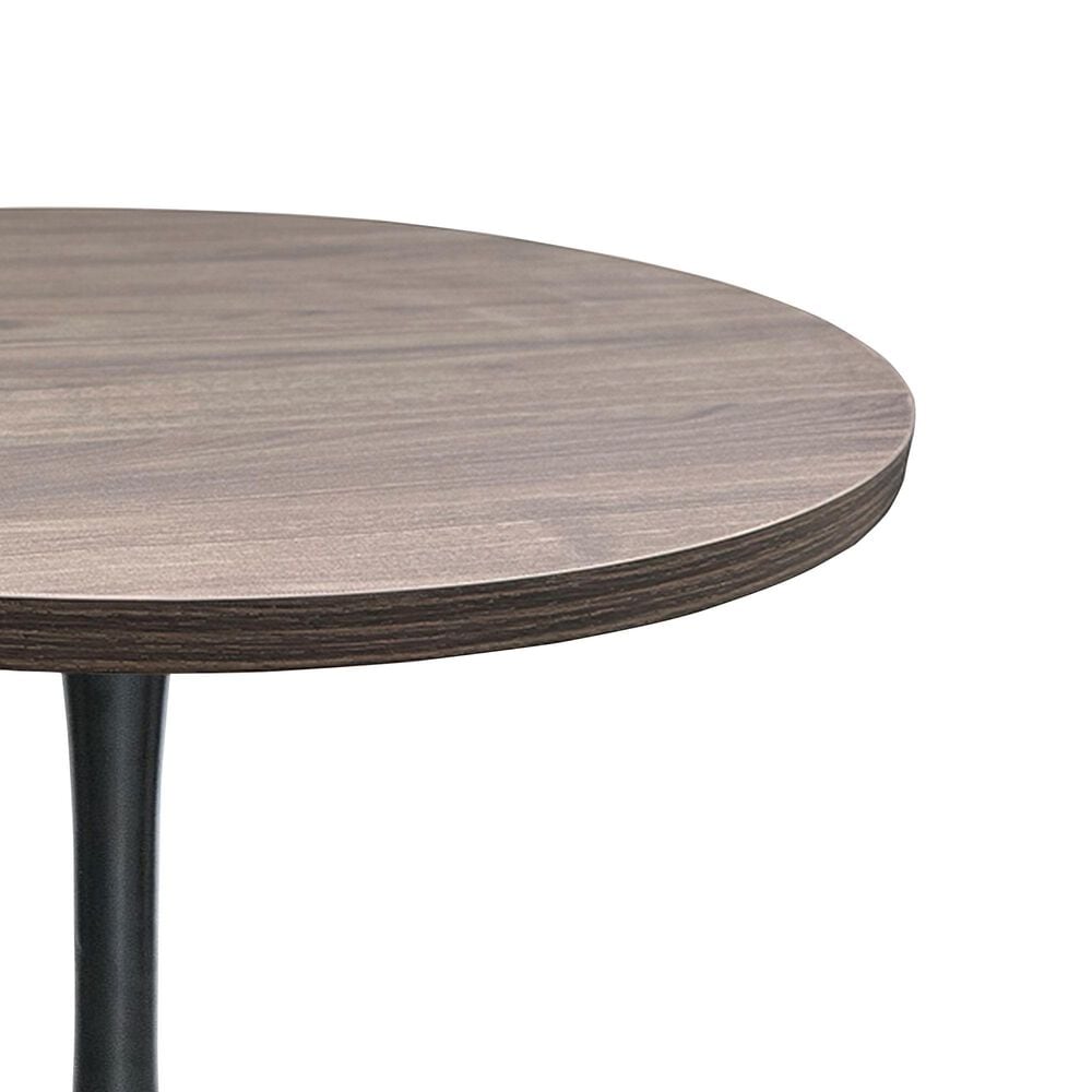 Leisuremod LeisureMod Bristol Dining table, Black Base with 36 Round Dark Walnut MDF top, , large