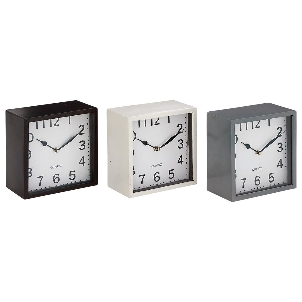 Maple and Jade Square Traditional Table Clock in Multicolor (Set of 3), , large