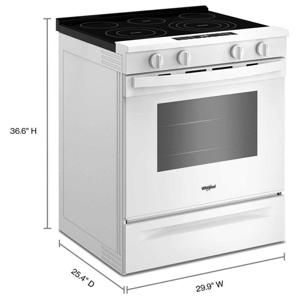 Whirlpool 30" Smart Electric Range with Air Cooking Technology in White, , large