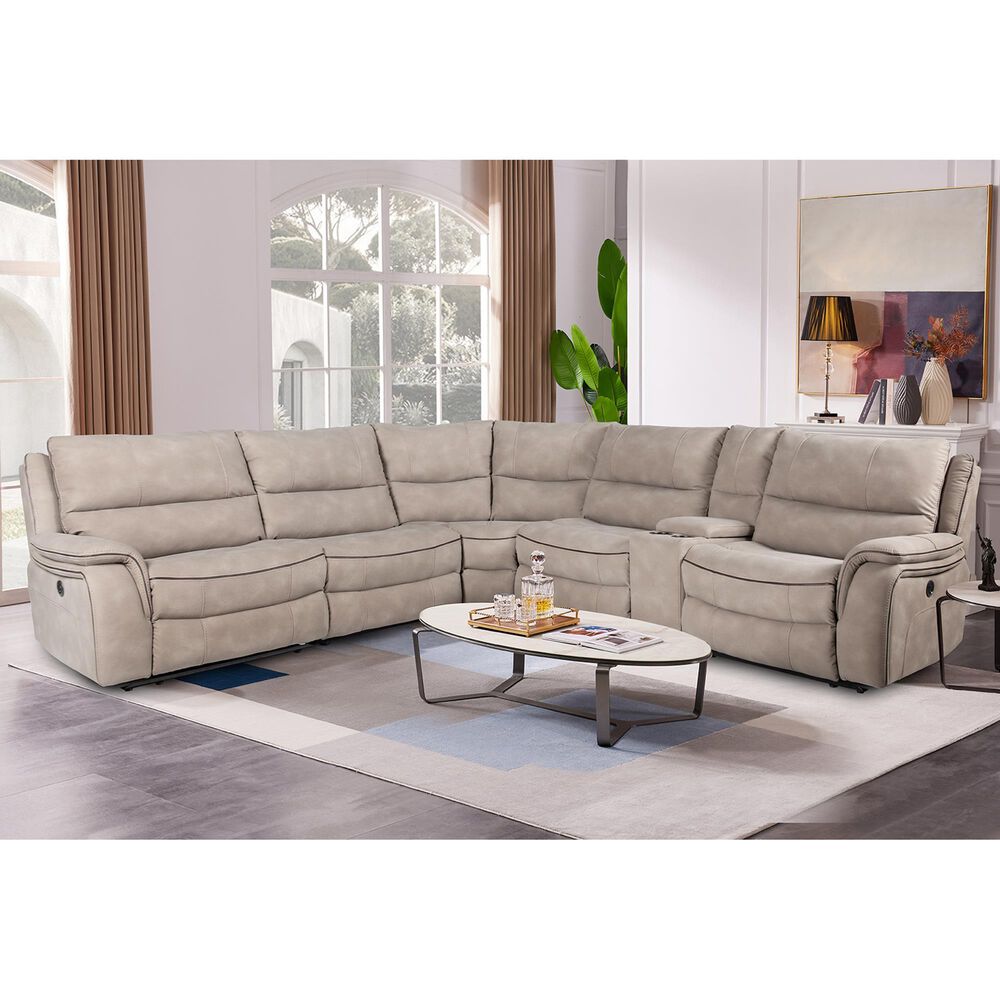 Oxford Furniture 6-Piece Reclining Sectional in Buffy Slade, , large