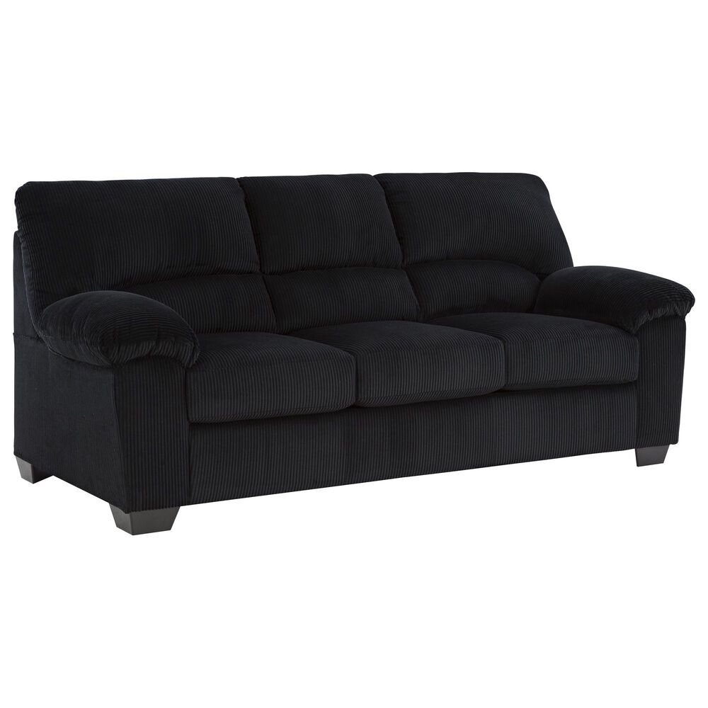 Ashley SimpleJoy Stationary Sofa and Loveseat Set in Onyx, , large