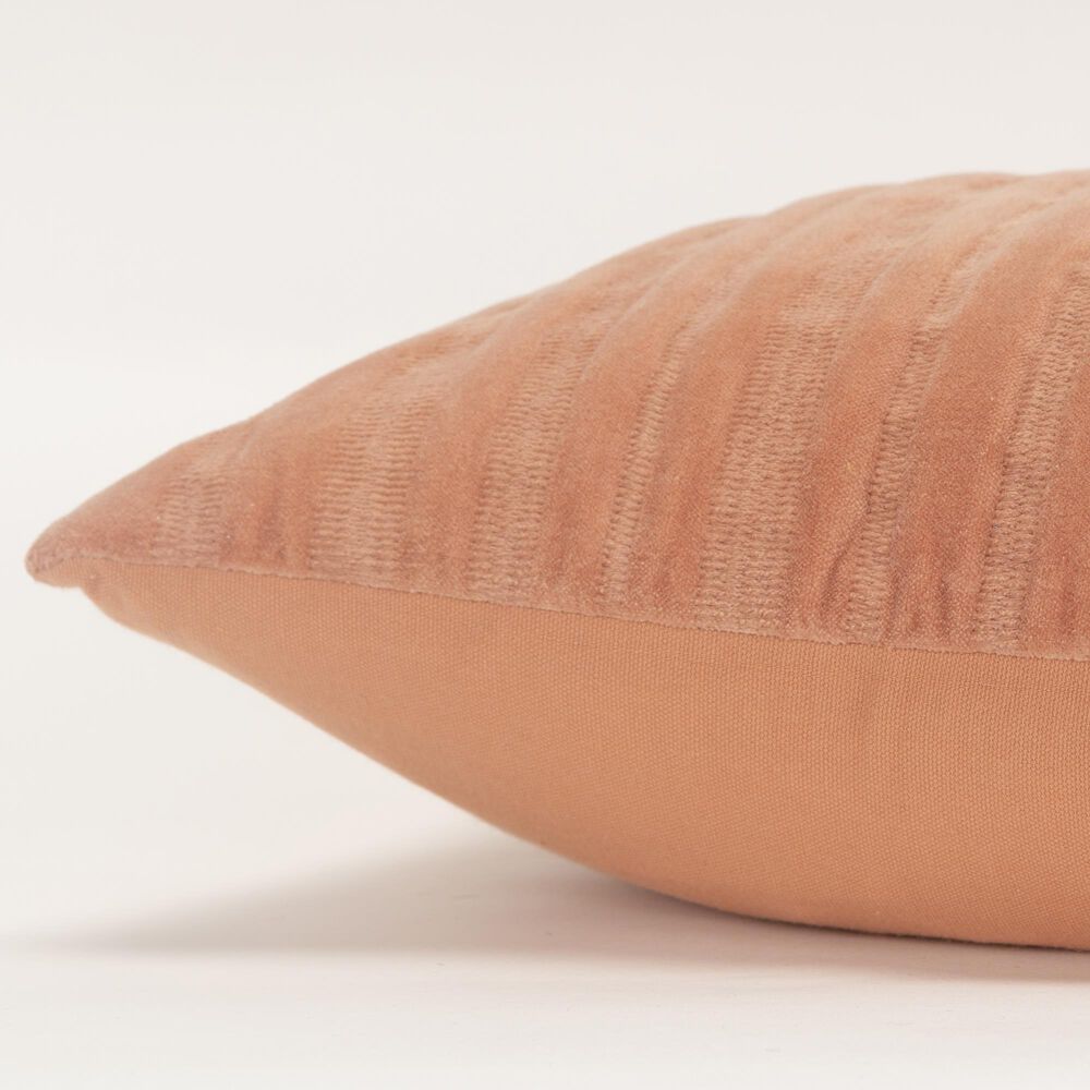Rizzy Home 14&quot; x 26&quot; Striped Down Filled Lumbar Pillow in Terra Cotta, , large