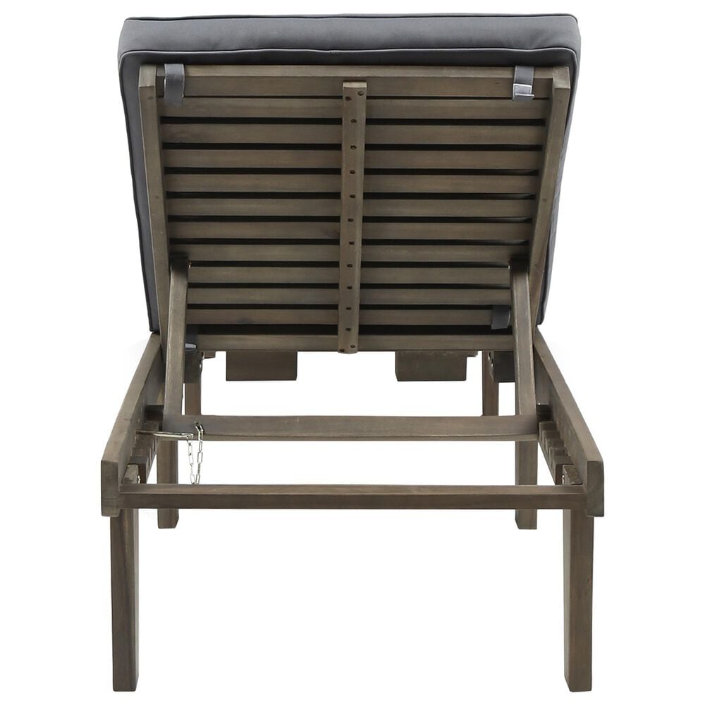 Hearth and Haven Ariana Outdoor Wood Chaise Lounge with Cushions in Grey, , large