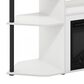 HOMLUX 47" Corner TV Stand with Electric Fireplace in White and Black, , large