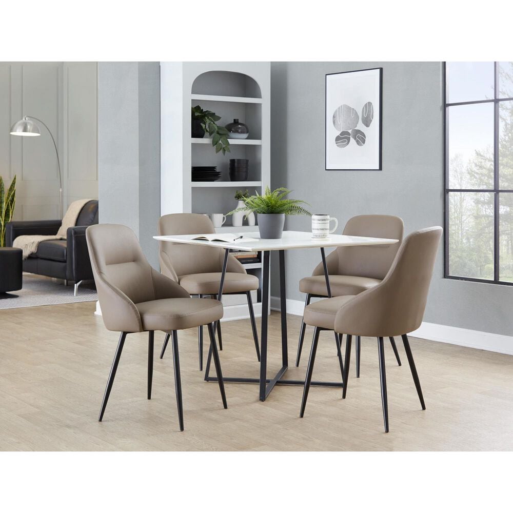 Lumisource York Side Chair with Brown Upholstered in Black (Set of 2), , large