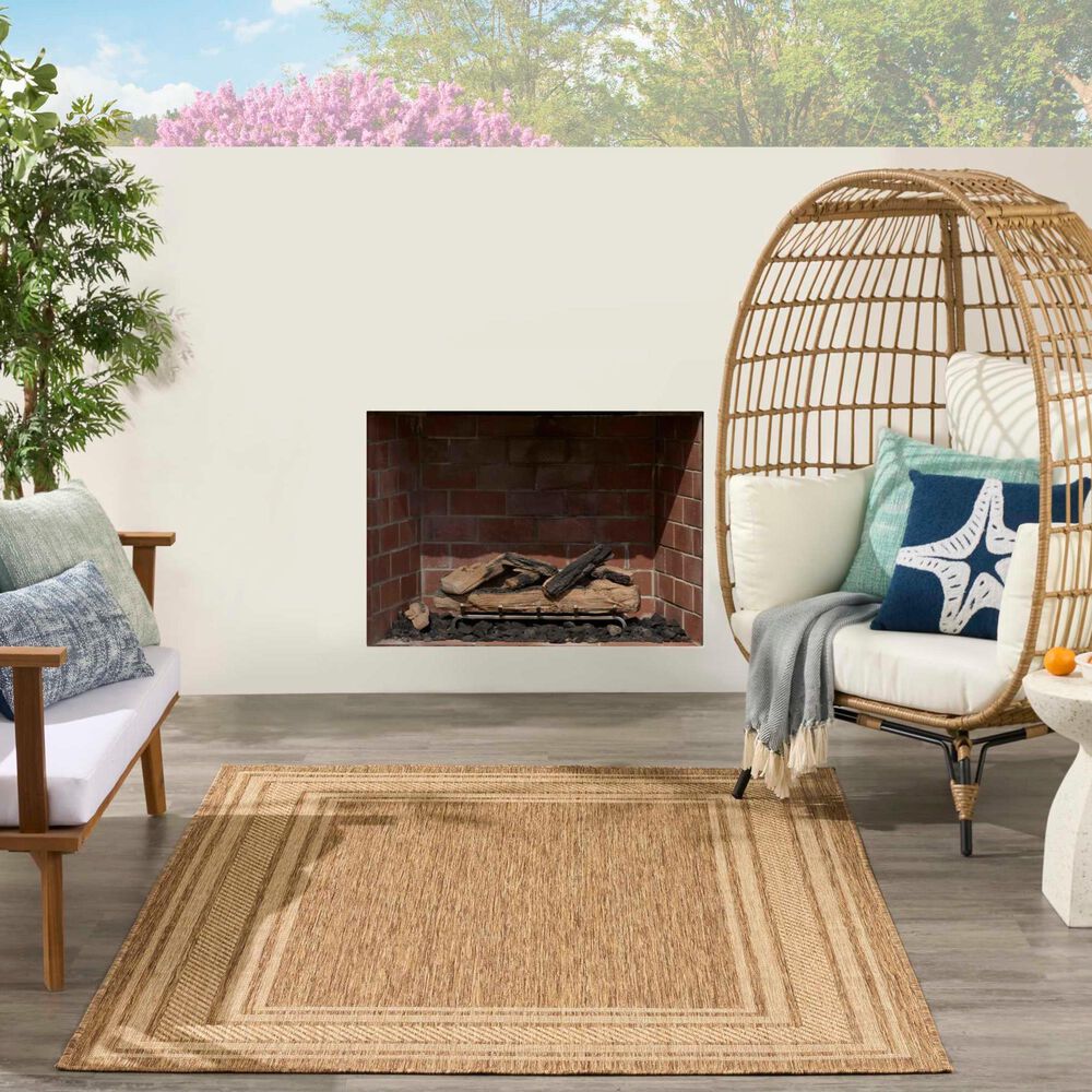 Nourison Horizon HOZ03 Natural 3&#39; x 5&#39; Indoor/Outdoor Area Rug, , large