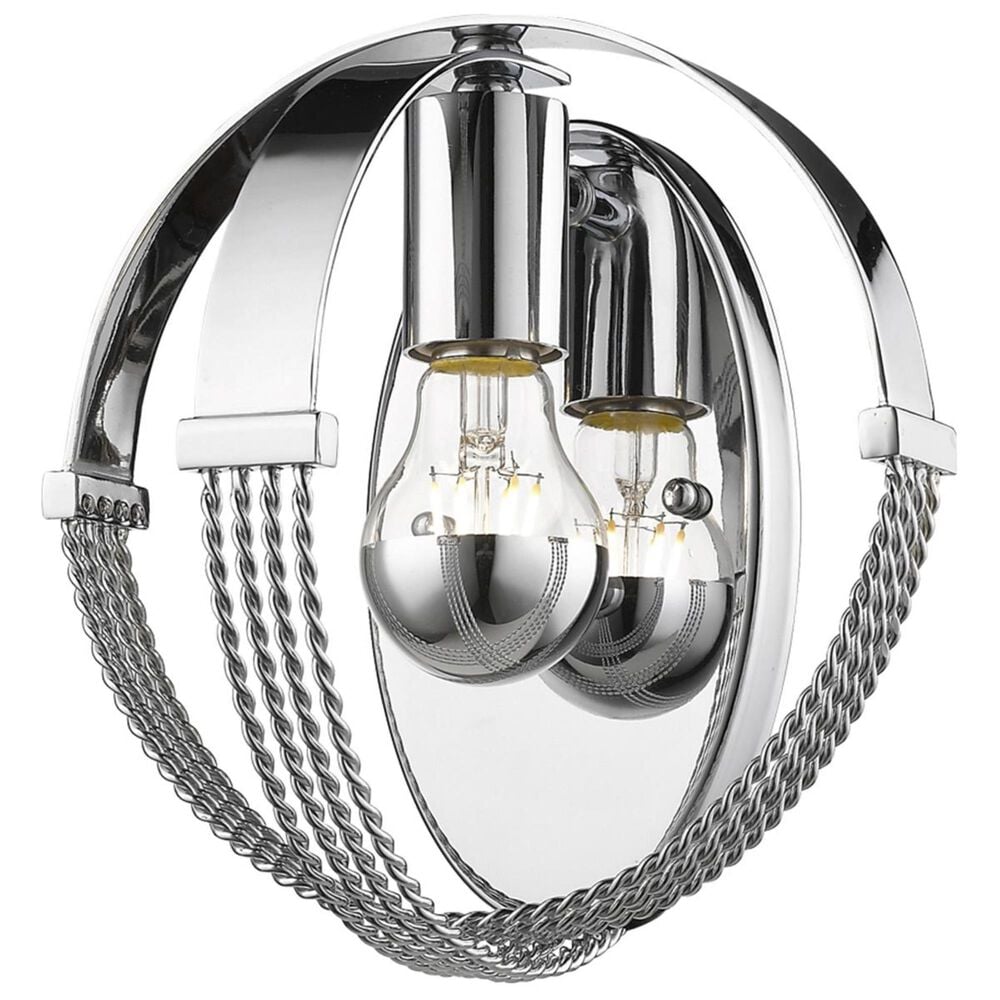 Golden Lighting Carter 1-Light Wall Sconce in Chrome, , large