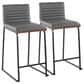 Lumisource Mason Mara Counter Stool with Grey Cushion in Black and Walnut (Set of 2), , large
