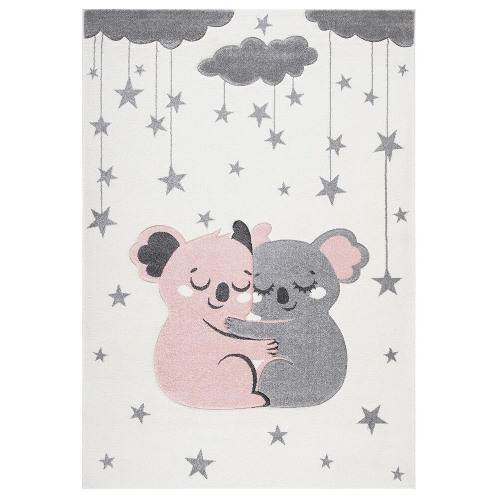 Safavieh Carousel CRK195 3"3" x 5"3" Ivory and Pink Kids Area Rug, , large