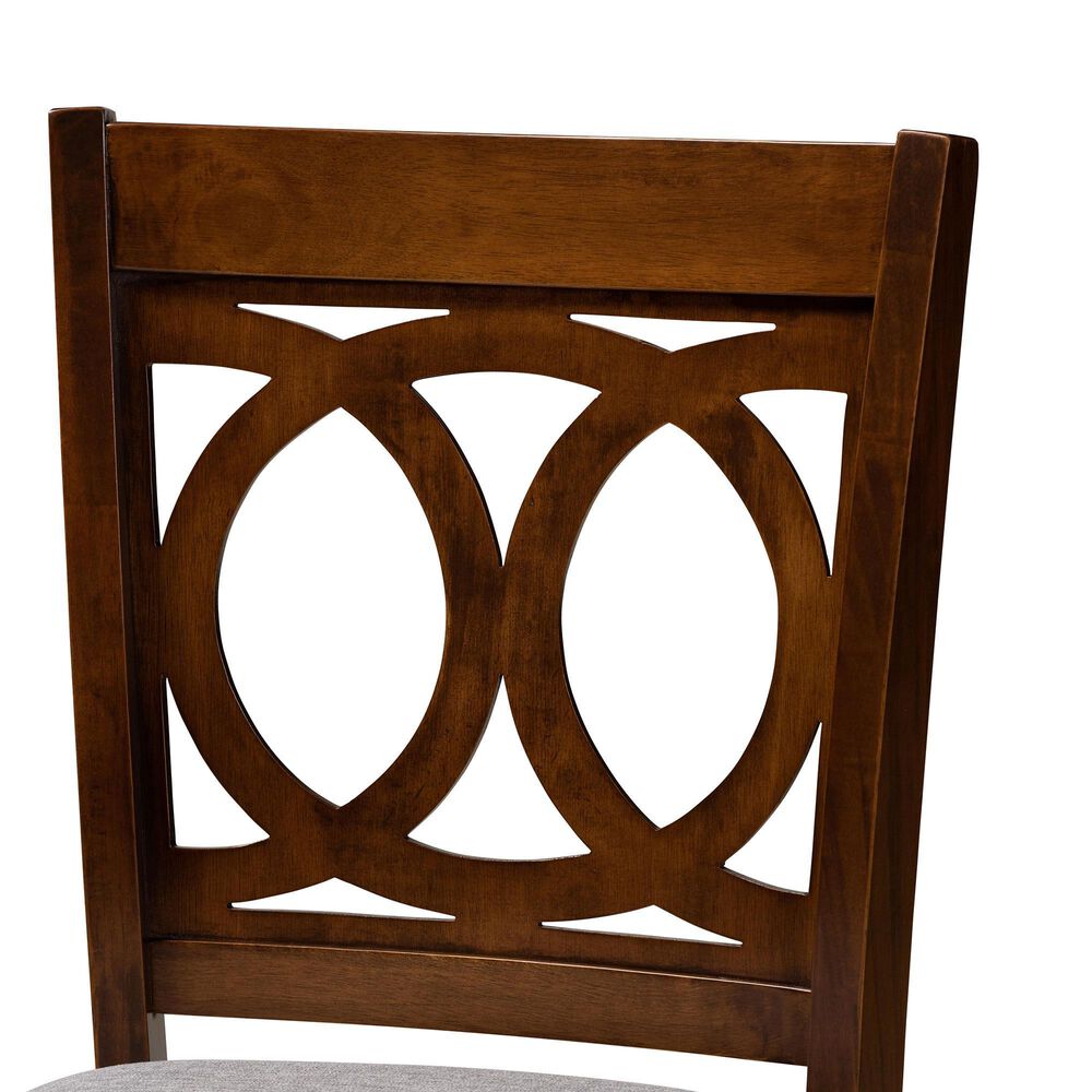 Baxton Studio Lenoir Counter Height Pub Chair with Grey Cushion in Walnut Brown (Set of 2), , large