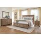 Riva Ridge Oxford 4-Piece King Panel Storage Bedroom Set in Tan with USB Ports, , large