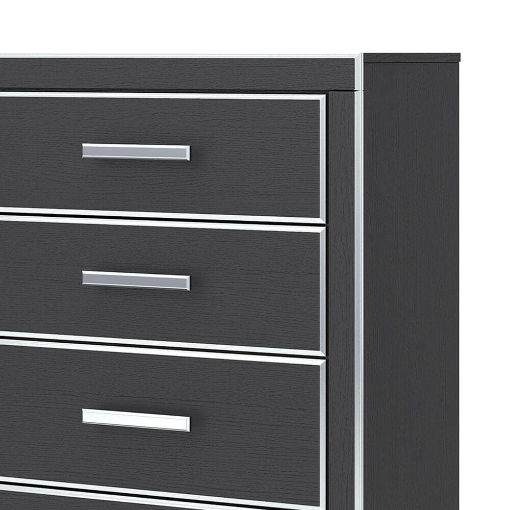 Ashley Zuraleus 6-Drawer Chest in Matte Black and Chrome, , large